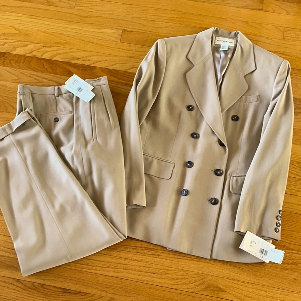 Evan Piccone suit, dble breasted. Pants cuffed.